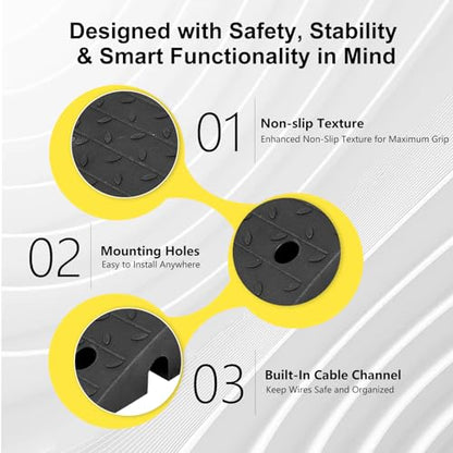 Vlinow Rubber Curb Ramp, 4/5/6/7" Rise Height 4 Pack, Heavy-Duty 33069 lbs Capacity Threshold Ramps, Auto Curb Ramps, Vehicle Ramps, Driveway Curb Ramps for Cars, Wheelchairs, Bikes, Motorcycles - size: 4 inch (4 Pack)