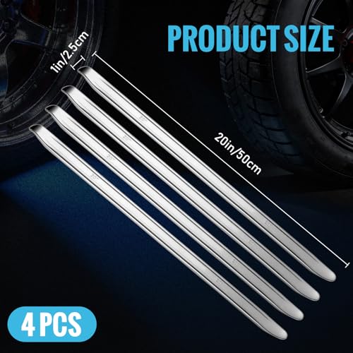Zonon 4 Pcs 20 Inch Tire Spoons Iron Heavy Duty Tire Changing Tool Levers Bar Professional Changing Tool for Installing and Removing and Repairing Wheel for Cars Motorcycles Dirt Bike Lawn Mower Spoon - size: 20 Inch