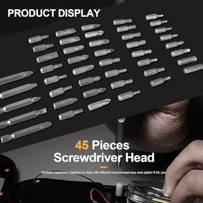 Luckyway 50-Piece Screwdriver Bit Set with Quick Change Chuck in Tough Case