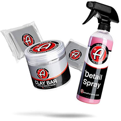 Adam's Polishes Medium Grade Clay Bar & Polish Bundle - Includes 9mm Car Polisher, Detail Spray, Clay Bar, Polish, Compound, Polishing Pads & Microfiber Detailing Towels