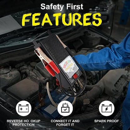 Yaegoo Car Battery Tester and Voltage Tester, Automotive Battery Load Checker 12V 100A / 6V 50A