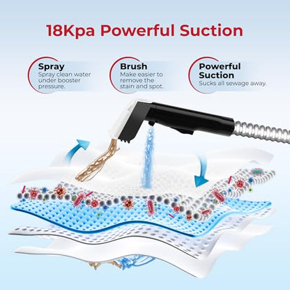 Rosewill Multi-Purpose Portable Carpet and Upholstery Cleaner, Powerful Suction 18 KPa Spot Cleaner, 600W Motor, Car and Auto Detailer, Stain/Spot Remover; Versatile Use: Carpet, Sofa, Pet Hair - color: Black