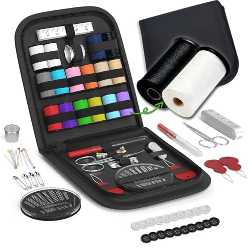 Sewing Kit Gifts for Grandma, Mom, Friend, Traveler, Adults, Beginner, Emergency,Sewing Supplies Accessories with Scissors,Sewing Needles Thimble, Thread,Tape Measure etc (Black, S) - color: Black, size: 1 Pack