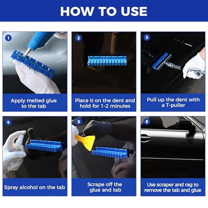 Paintless Dent Repair Tool,2 in 1 Slide Hammer dent Puller Car Repair Tool Kit with 20 pcs Suction Dent Puller, 2 Stainless Steel Grooves, 4 Puller Lines - style: 28PCS