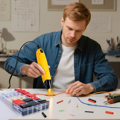 haisstronica 340 PCS All in One Set with Solder Seal Wire Connectors,3:1 Heat Shrink Tubing and Heat Gun,Solder Sticks Wire Terminals Electrical Connectors for Automotive, Marine, Trailer Wiring - size: 340 PCS