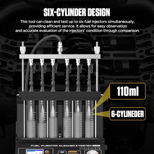 GDI Fuel Injector Cleaner& Tester FEI FSI 6 Cylinders Upgraded Ultrasonic Fuel Injector Cleaning Machine CT500 Car Fuel Injectors Cleaner Kit Tool 12V/70V/120V
