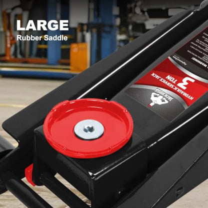 Jack Boss Floor Jack 3 Ton Capacity Fast Lift Service Jack Steel Heavy Duty Hydraulic Car Jack Black - color: Black, size: 3 Ton Fast Lift