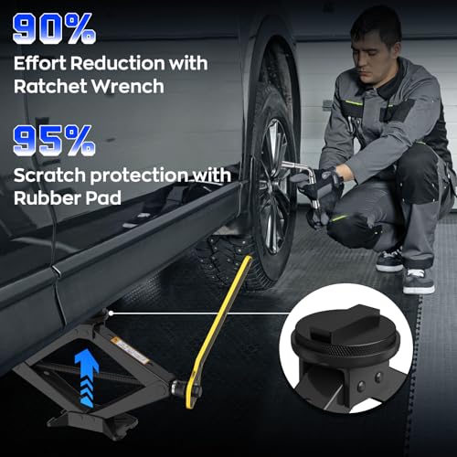 Car Jack Kit for BMW & MINI, 2.5 Ton Scissor Jack for BMW Vehicle with 2PCS Jack Pad, Portable Tire Changing Kit Compatible with B-M-W 1-3-5-7 Series, X-Series