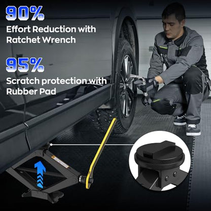 Car Jack Kit for BMW & MINI, 2.5 Ton Scissor Jack for BMW Vehicle with 2PCS Jack Pad, Portable Tire Changing Kit Compatible with B-M-W 1-3-5-7 Series, X-Series