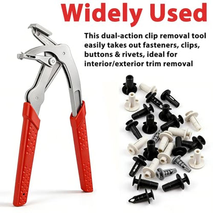 Car Clip Pliers, Automotive Clip Removal Tool, Auto Fastener Clip Removal Pliers, 17-4 Stainless Steel Panel Trim Removal Tool, Car Clip Remover Tool, Damage-Free Disassembly (Red-1pcs) - color: Red-1pcs