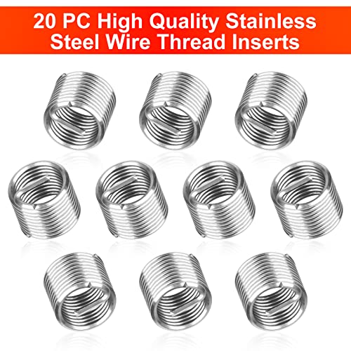 Thread Repair Kit M6 X 1.0mm, Metric Thread Repair Insert Kit | with HSS Drill Bits, Rethreading Inserts Tool Set for Damaged Thread Repairing - size: Metric,M6×1.0mm