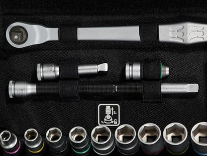WERA 05004048001 8100 SB 8 Zyklop Metric Metal Ratchet Set with Switch Lever, 29 Piece, 3/8" Drive - size: 3/8 Inch Drive