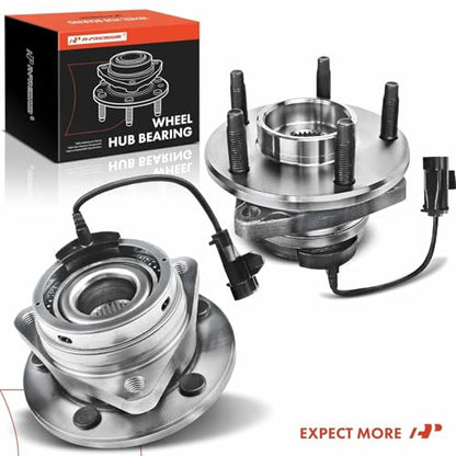 A-Premium 2 x Front Wheel Bearing and Hub Assembly with ABS & 5-Lug Compatible with Chevrolet Malibu 2004-2012, HHR SS 2008-2010, Cobalt SS 2008-2010, Pontiac G6 2006-2010, Saturn Aura 2007-2009