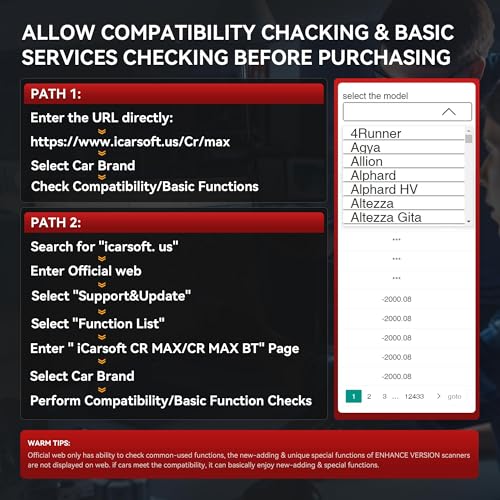 iCarsoft Bidirectional Scan Tool CR Max OBD2 Diagnostic Scanner for Most Vehicles Full System 50 Resets All Active Tests ECU Coding Battery Registration Lifetime Free Updates CAN FD Supported - size: 7'' Large