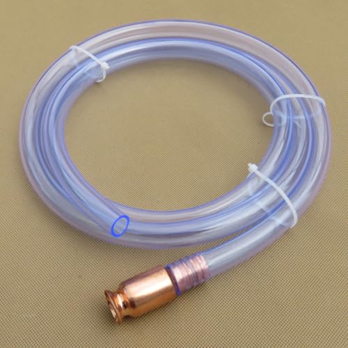 SOLUSTRE Gasoline Siphon Hose Kit with 3 Meter Transfer Hose and Copper Fittings, Automatic Oil and Water Pump for Car Fluid Extraction and Fuel Transfer