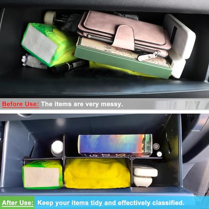 Car Storage Organizer for Ford Maverick 2026 2025 2024 2023 2022 Glove Box Organizers Insert Compartment Tray ABS Black Dividers for Ford Maverick Accessories