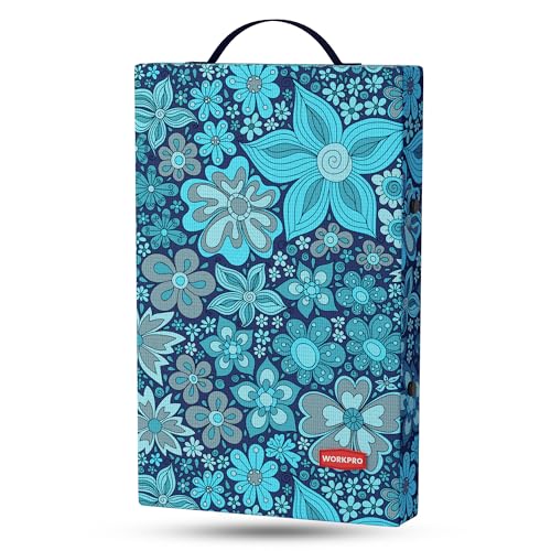 WORKPRO 17" Kneeling Pad with Removable Cover, Blue Floral Printing | Soft NBR Foam Cushioning, Large Size, For Gardening, Daily Chores, Workout Supplies - color: Blue