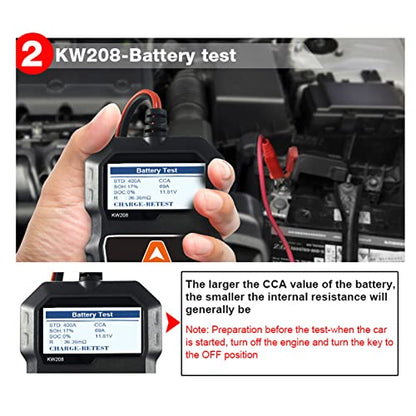 PerGar Car Battery Tester, 12V Car Battery Load Tester Digital Auto Battery Analyzer Automotive Alternator Tester for Truck Marine Motorcycle SUV Boat