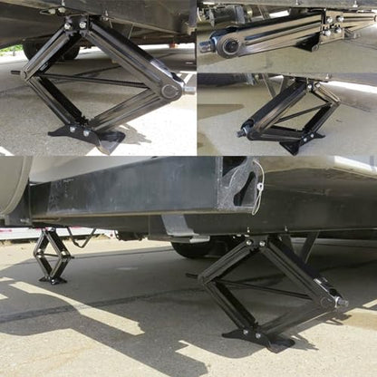 5000 lb Lift 24" RV Stabilizing Scissor Jack, Scissor Lifting Jacks w/Handle for Pop-Up Camper and Travel Trailer -Pack of 2 | for Pop-Up Camper and Travel Trailer -Pack of 2