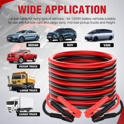 Nilight Jumper Cables for Car Battery 0 Gauge 30 FT Booster Cable Heavy Duty 1000 A CCA with Carrying Bag Jump Start Emergency Kit Pickup Truck RV Vans SUV | Heavy Duty Booster Jump Start Cable with Storage Bag for Jump Starting Dead or Weak Batteries for