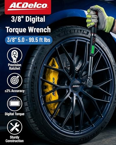 ACDelco Tools ARM315-3A 3/8 Inch Heavy Duty Angle Digital Torque Wrench with LED Flash Notification - ISO 6001 Standards with Certificate of Calibration