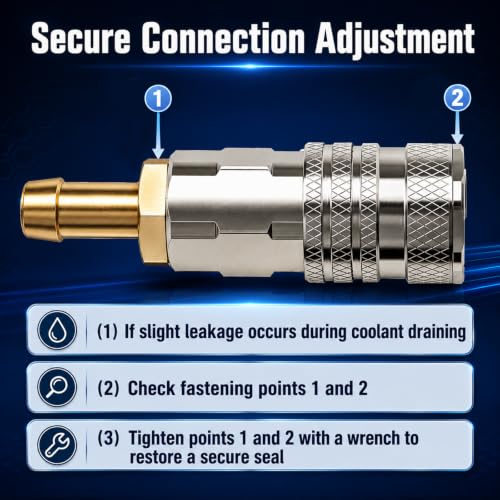 EVRBUL Engine Radiator Coolant Drain Hose Cooling System Drain and Refilling Tool Compatible with Volvo VNL Truck with D11 D13 D16 Engine Mack Truck with MP7 MP8 MP10 Engine Replace# 9996049