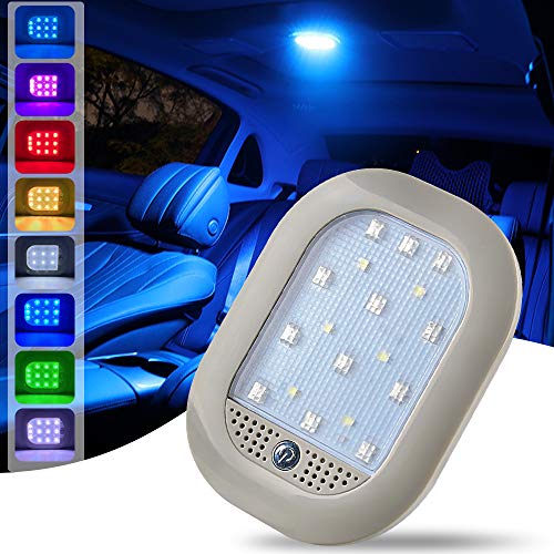 Upgraded Car Interior LED Truck Cargo Area Light, 8 Colors USB Rechargeable Reading Lamps, Multi-Function Auto Dome Lights for Car, RV, Truck, Closets, Cabinets, Camping, Bedroom - color: 8 Colors, size: 18LED