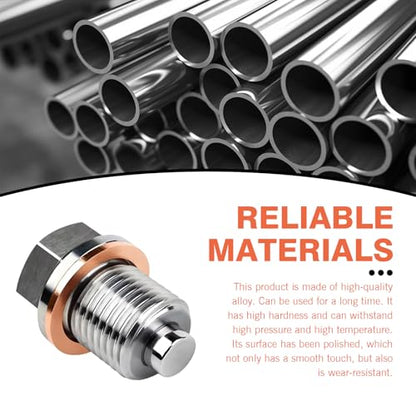 M16 x 1.5 Magnetic Oil Drain Plug, Magnetic Stainless Steel Oil Pan Drain Nut Bolt with 5 PCS Copper Crush Washer Anti Leakage, Universal Leak-proof Replacement,Fits Most Cars, Motorcycles, Boats - size: M16×1.5