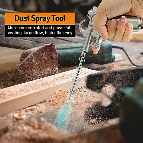 Heavy Duty Air Compressor Accessories Kit, 220PSI Rubber Hose Tire Inflator Gauge with Air Hose Fittings, 1/4" NPT Air Tool Kit with Air Dust Blowing Tool