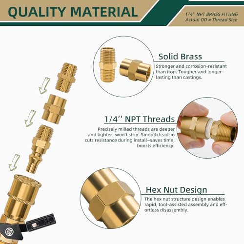 58 Pcs Air Hose Fittings, 1/4" NPT Air Coupler & Plug Kit, Industrial Interchange Quick Connects, Air Tool Fittings for Professional Jobsite, Auto Shop, DIY User - style: 58pcs Air Coupler & Plug