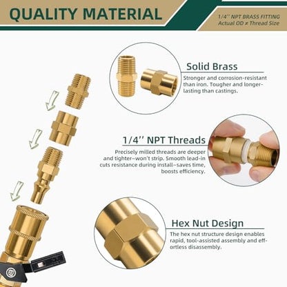 58 Pcs Air Hose Fittings, 1/4" NPT Air Coupler & Plug Kit, Industrial Interchange Quick Connects, Air Tool Fittings for Professional Jobsite, Auto Shop, DIY User - style: 58pcs Air Coupler & Plug