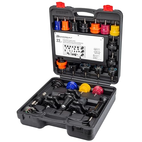 Powerbuilt 22 Piece Cooling System Pressure Tool Kit, Service and Leak Detection for Cars and Trucks, Coolant Adapters, Storage Case 940427 - size: 22 Piece