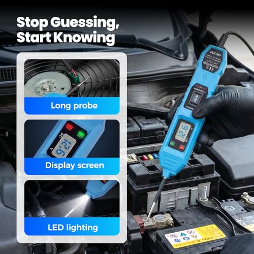 Automotive Circuit Fault Probe Tester - 20A 48V LED Display Front Light, for Sedans Pickup Trucks SUVs Motorcycles Engineering Vehicles Boats