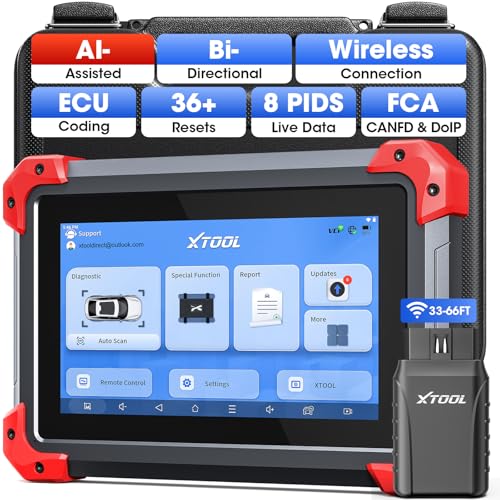 XTOOL D7BT Bidirectional Scan Tool, AI-Assisted Wireless OBD2 Scanner Diagnostic Tool, Full System Car Scanner with ECU Coding, 36+ Resets, FCA/CANFD/DoIP, Crank Sensor Relearn, 3 Years Free Updates