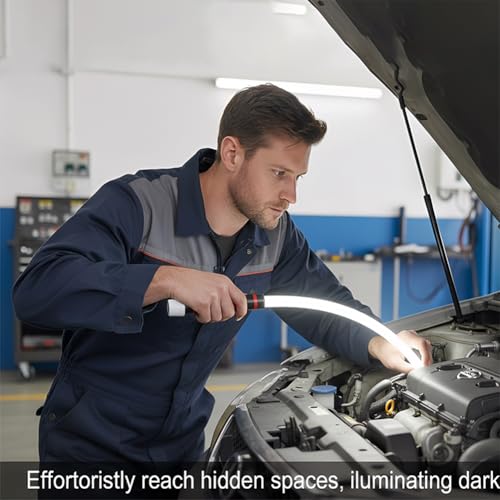 2026 New Bendable LED Flashlight Stick, 27" Flexible LED Bendable Work Light, Rechargeable High Lumen Work Light with 3 Brightness Levels, for Car Repairs, Mechanical Inspection & Tight Spaces