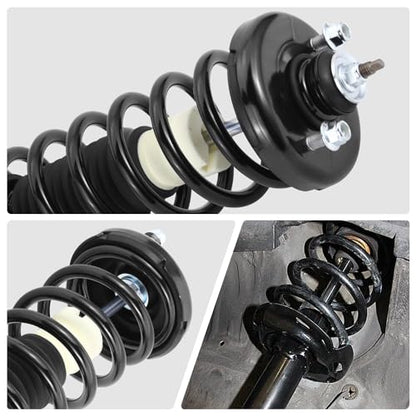 Auto Dynasty Pair of Front Coil Spring Shock Strut Mount Assembly and Rear Struts Shock Absorber Compatible with Honda Accord 2008-2012, Matte Black Powdercoat