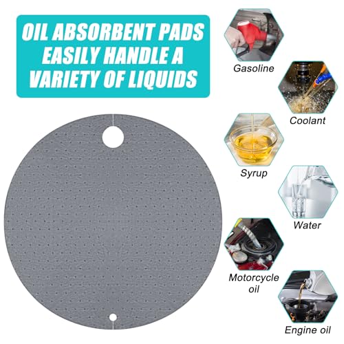 Drum Top Absorbent Pads for 55 Gallon Barrel 15 Pcs, Water Absorbent Mat Oil Spill Mat for Oil-Based & Water Based Fluids Oil Absorbent Mat