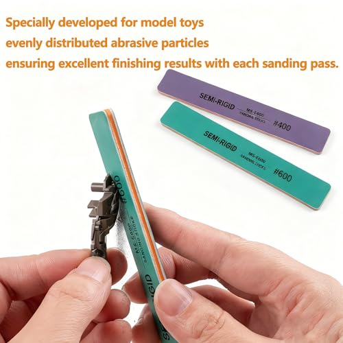 IRISFLY 6Pcs Sanding Sticks,Polishing Sticks Assorted,Model Hobby Making Tools,Metal and Plastic Sanding Tools for Gundam Repairing,Model Craft Amateur Beginner (400,600,800,1000,1200,1500 Grit) - style: 400,600,800,1000,1200,1500 Grit