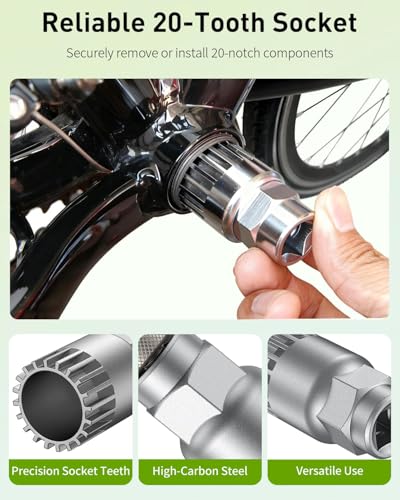 Pawfly Upgraded Bicycle Crank Puller Set, Bike Repair Kit for Square Taper Shimano & ISIS Splined Crank Arm - style: Crank puller set（bb socket included）