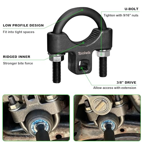 Toolwiz 3/8'' Universal Low Profile Tool + 1/2'' Inner Tie Rod Hex Wrench | Inner Tie Rod Removal Tool Kit, 2pcs, for Car Truck Vehicle Motorcycle, Compatible with Mercedes Benz BMW Toyota Honda Ford