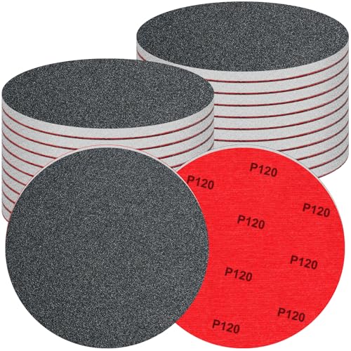 20 Pcs 6 Inch Sanding Sponge Disc Set, 120 Grit Hook and Loop Foam Sanding Pads, Washable Reusable Sandpaper Assortment for Random Orbital Sander, Wood, Metal, Auto, Wet Dry Finishing - color: 120 Grit, size: 6 Inch