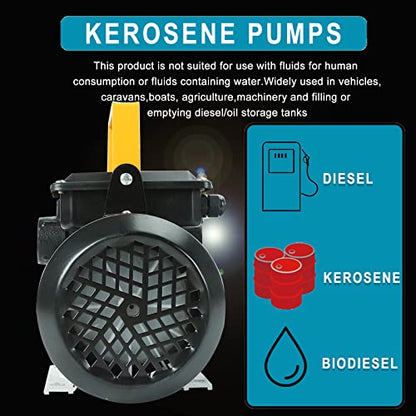 110V AC 550W Self Priming Electric Transfer Pump, 60L/min Oil Transfer Pump Fuel Diesel Kerosene Biodiesel Pumps For Vehicles, Construction Sites, Farms - style: 110V 550W