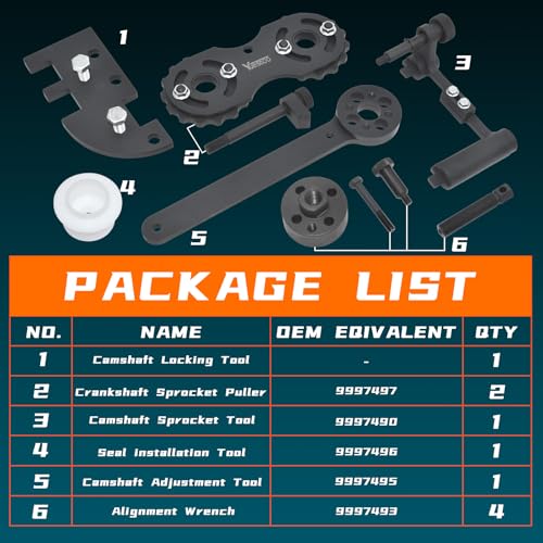Camshaft Alignment Tool Kit, Camshaft Chain Timing Tool | Timing Tool Kit Compatible with New Volvo 2.0T S60 S80 V60 V70 XC60 XC70 XC80 with B4204/B4154 Engine (8-Speed Transmission)