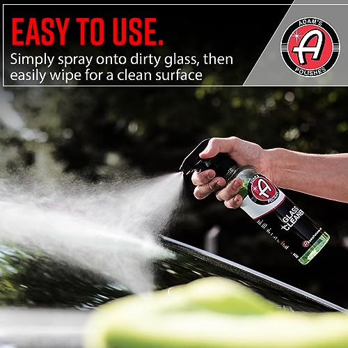 Adam's Polishes Glass Cleaner - Steak Free Car Wash Window Cleaner, All-Natural Streak Free Formula For Car Cleaning, Safe On Tinted & Non-Tinted Glass, Won't Strip Car Wax or Coating - size: 16 fl. oz