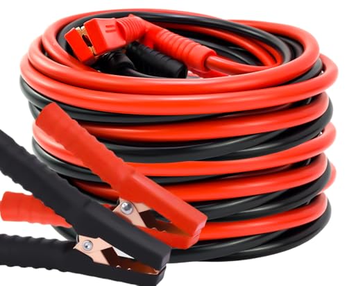 0 Gauge 30FT Jumper Cables, Commercial Grade Automotive Booster Cables for Jump Starting Dead or Weak Batteries, Heavy Duty Booster Cable for Car Van Truck,With Storage Bag & Gloves - size: 0 Gauge - 30FT