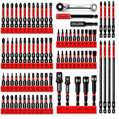 88-Piece Impact Driver & Magnetic Screwdriver Bit Set, S2 Steel Security Torx Hex Phillips Square Triangle Slotted Bits, Mini Ratchet Wrench, Magnetic Bit Holders & Nut Driver, 1/4'' Hex Shank - style: 88-Piece Impact Screwdriver Bit Set, S2 Steel Securit