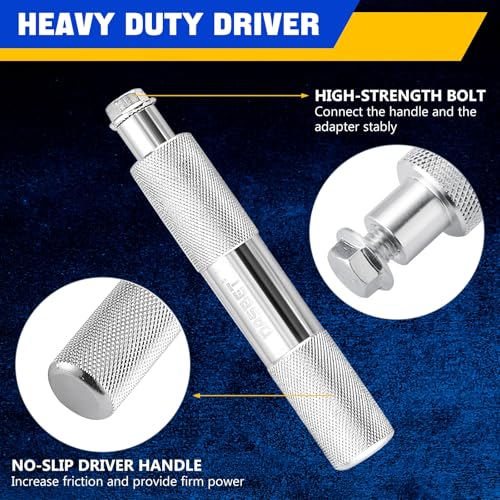 DASBET 10pcs Bearing Race and Seal Driver Set | Aluminum Bushing Press Kit with Seal Driver and 9 Adapters for Bearing Installation
