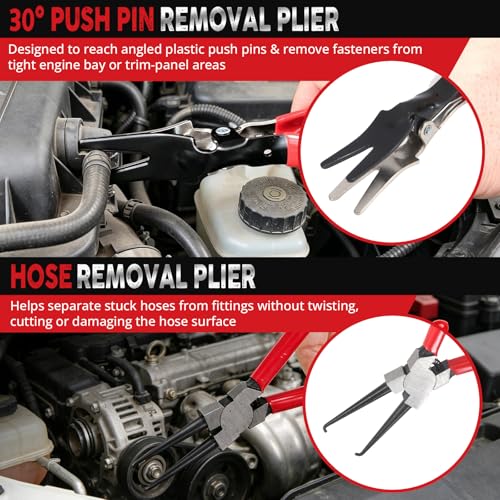 10PCS Fuel Line Disconnect Tool, Electrical Disconnect Pliers, Automotive Electrical Disconnect Pliers Kit for Cars, Trucks & SUVs with Storage Bag