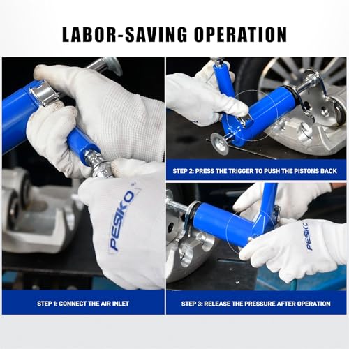 Pneumatic Quad Caliper Piston Brake Caliper Compressor Tool | Heavy Duty, Single, Dual and Quad-Piston Calipers, Brake Pad Replacement