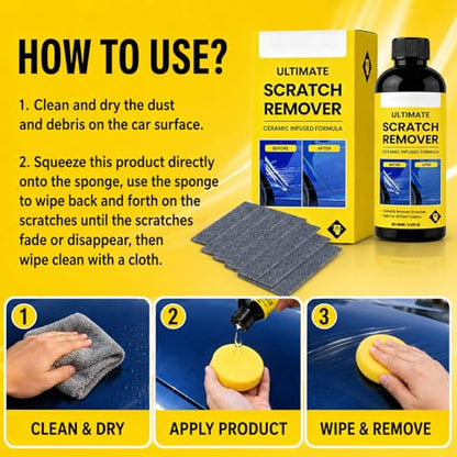 2Pcs Scratch Remover, 3.53 Fl Oz Plastic Polish Scratchs Removers, Professional Grade Car Scratch Repair Remover, All Paint Colors Polishing Kit, Quick Repair Scratches and Restore Shine